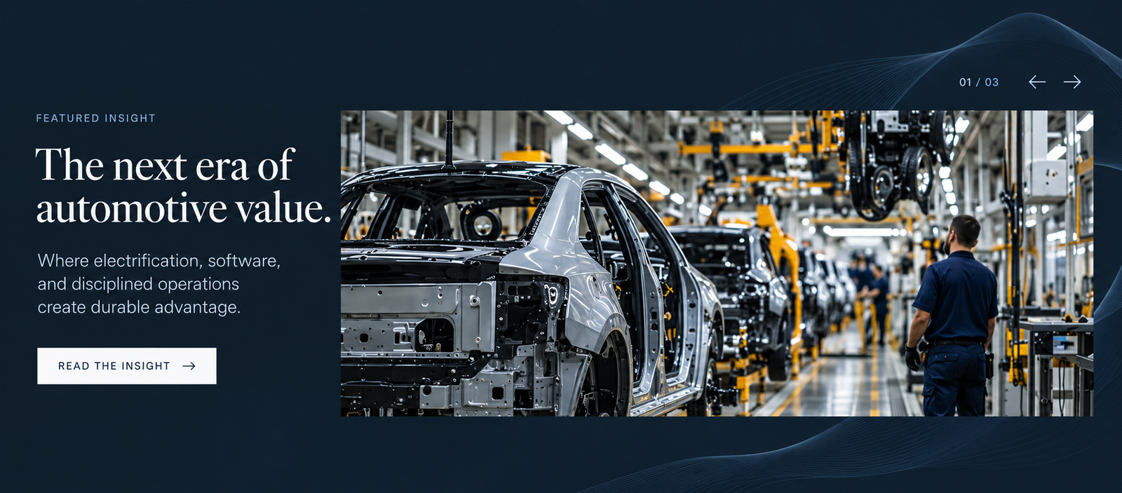 Vehicle body on an automotive assembly line