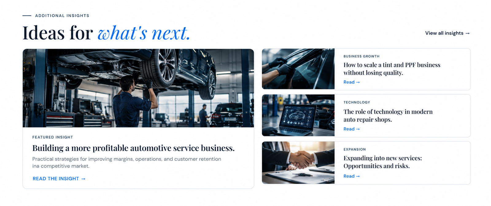 Automotive insight photos composite