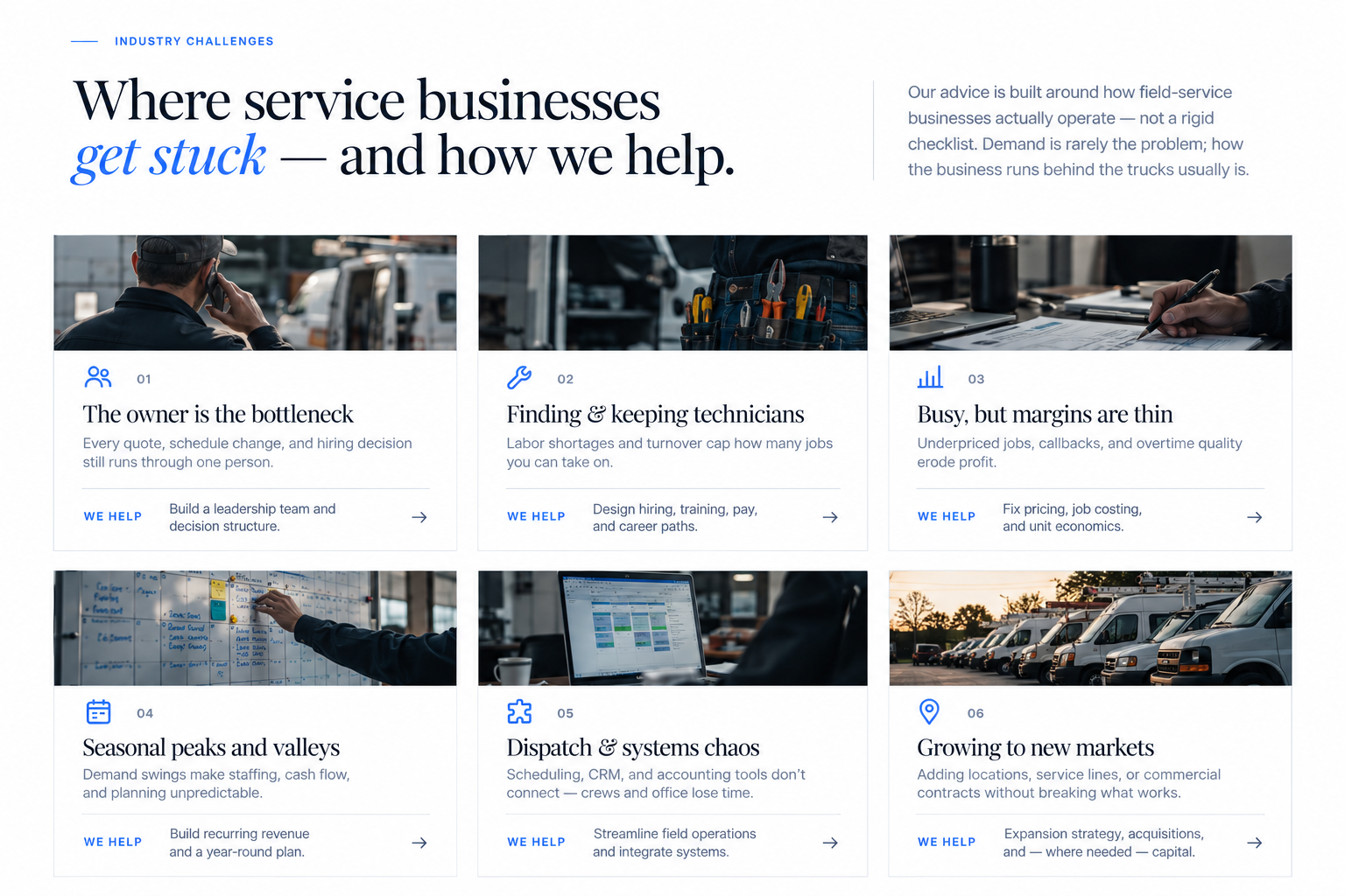 Service business challenges composite
