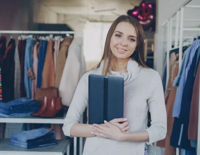 small business owner tablet shop